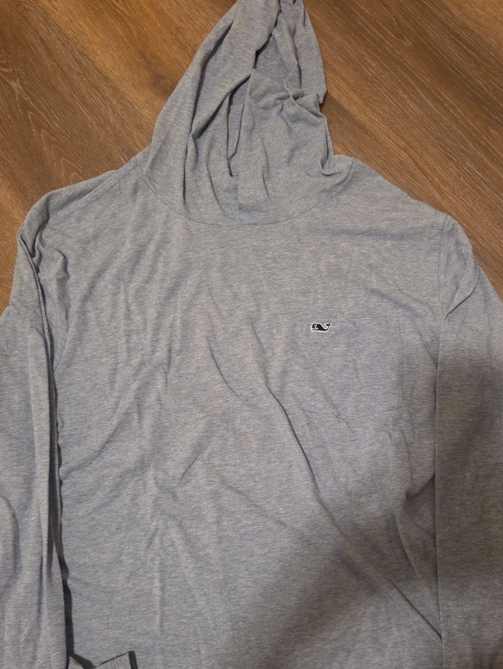 Vineyard Vines Heather Gray Long-Sleeve Hooded Tee